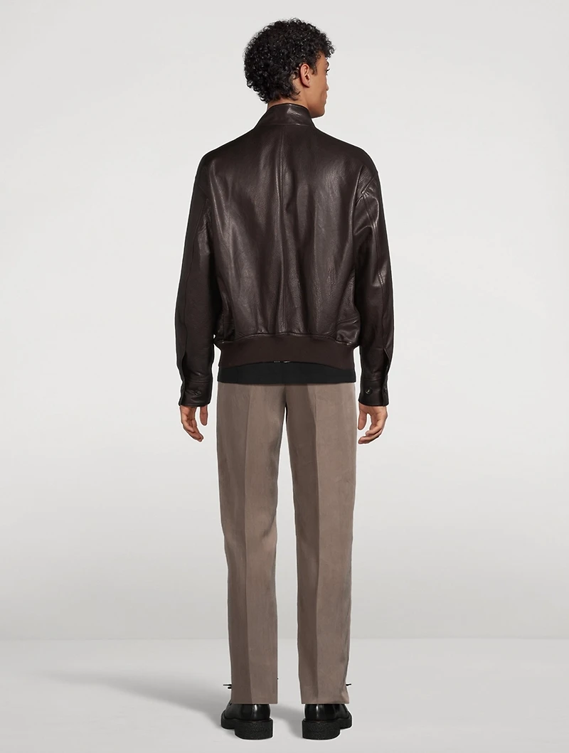 Grain Leather Blouson