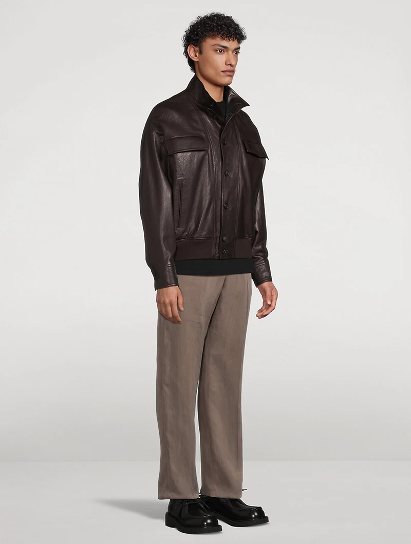 Grain Leather Blouson