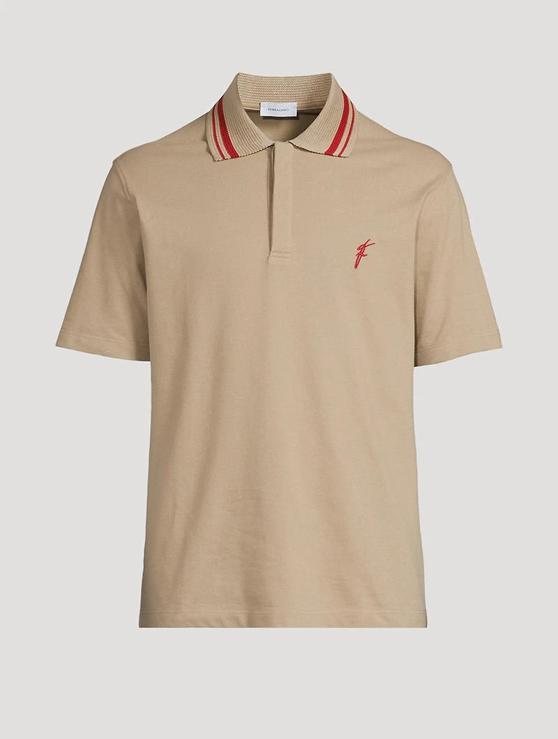 Embroidered Logo Piqué Polo