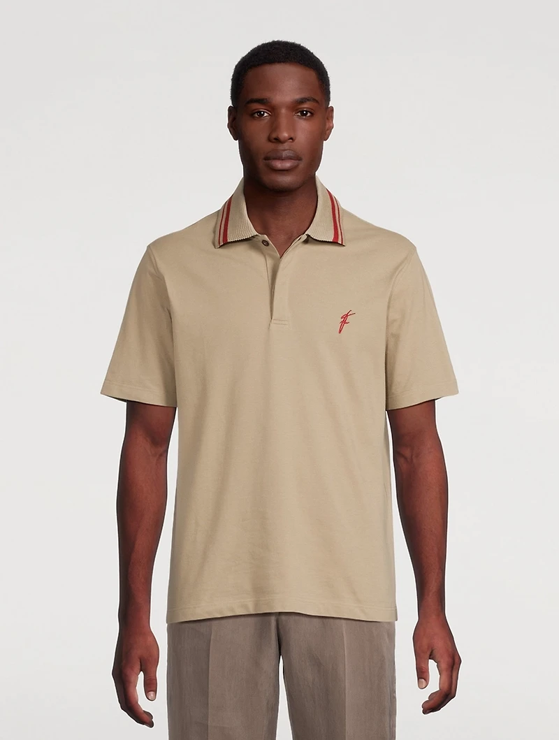 Embroidered Logo Piqué Polo