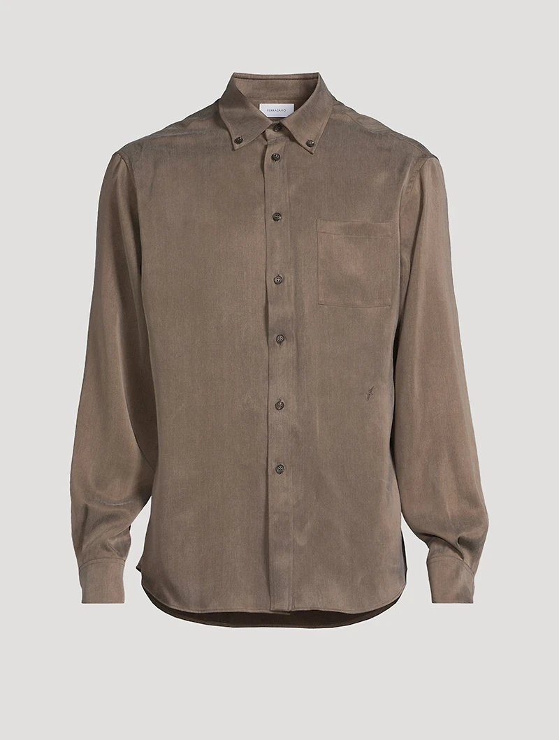 Matte Satin Long-Sleeve Shirt