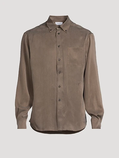 Matte Satin Long-Sleeve Shirt
