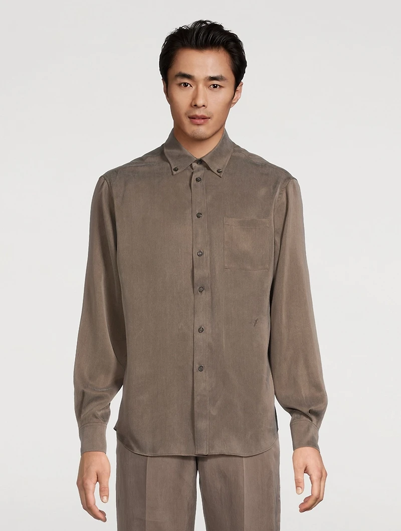 Matte Satin Long-Sleeve Shirt