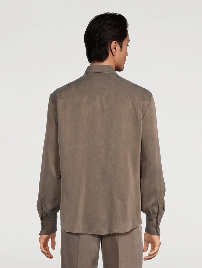 Matte Satin Long-Sleeve Shirt