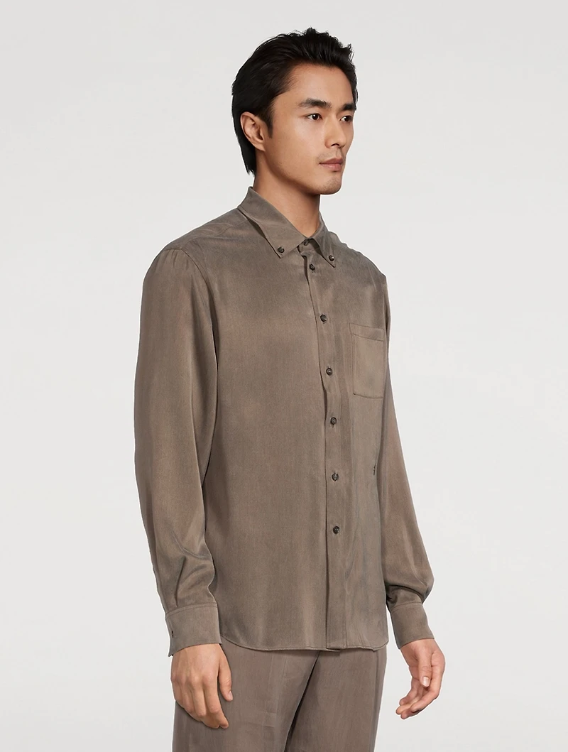 Matte Satin Long-Sleeve Shirt