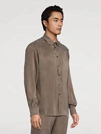 Matte Satin Long-Sleeve Shirt