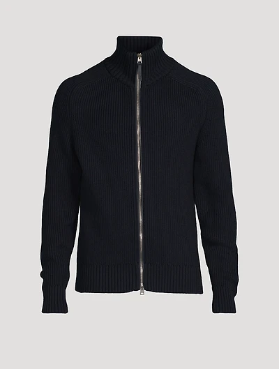 Silk And Wool Zip Sweater