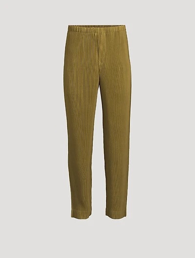 Colour Pleats Straight-Leg Pants