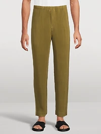 Colour Pleats Straight-Leg Pants