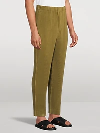 Colour Pleats Straight-Leg Pants