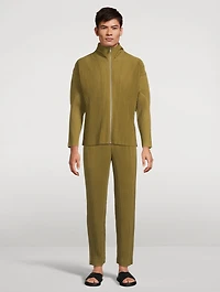 Colour Pleats Straight-Leg Pants