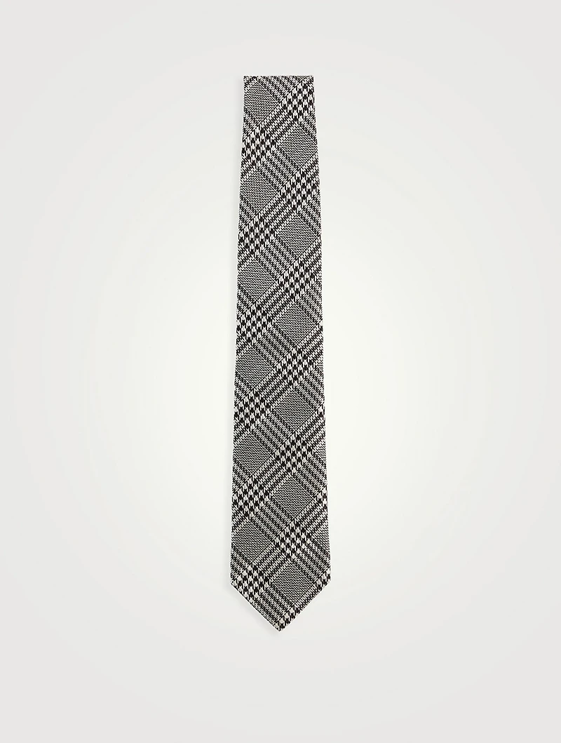 Houndstooth Grid Silk Tie