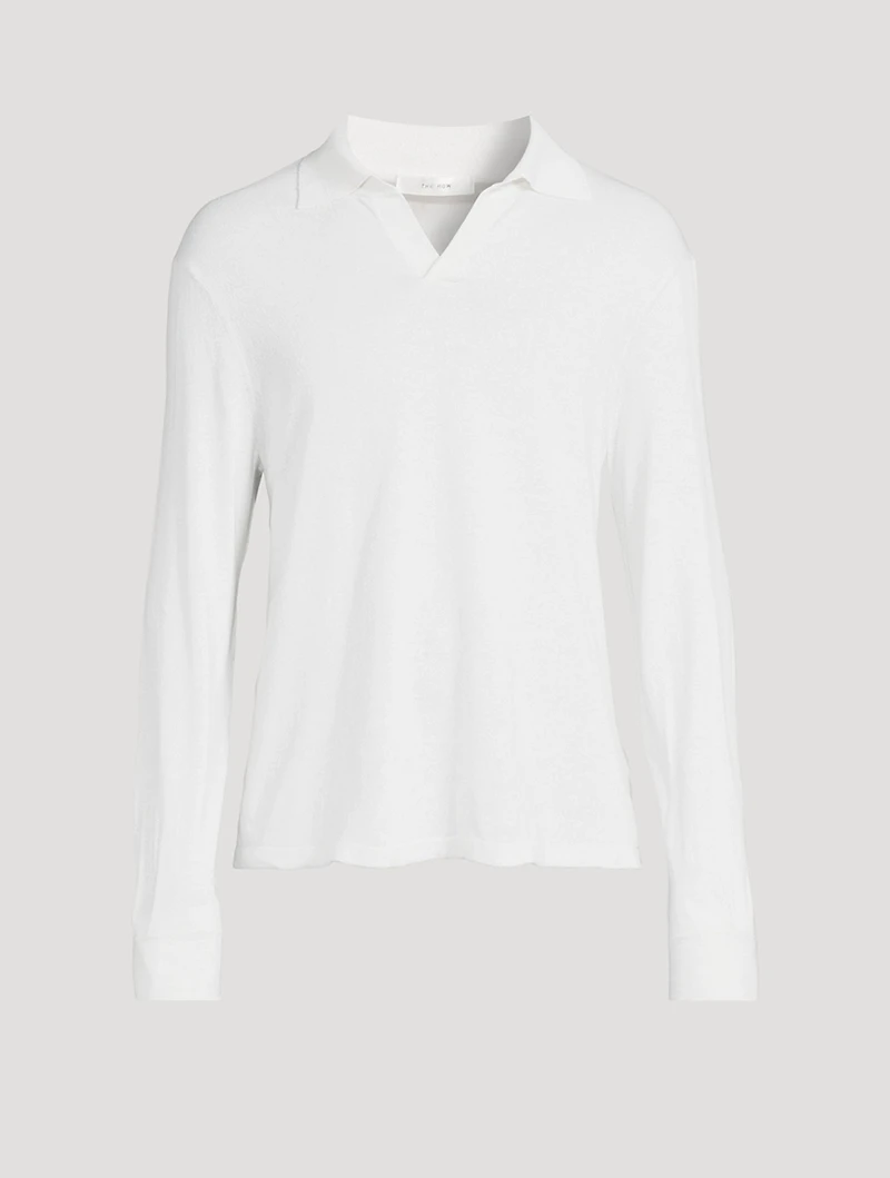 Stafford Silk Long-Sleeve Polo Shirt