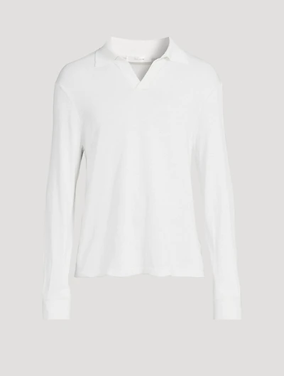 Stafford Silk Long-Sleeve Polo Shirt