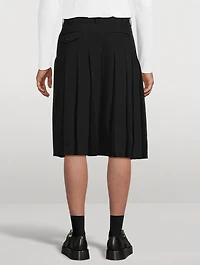 Wool Gabardine Hybrid Kilt Shorts