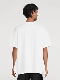 Pique Asymmetric Side-Drape T-Shirt