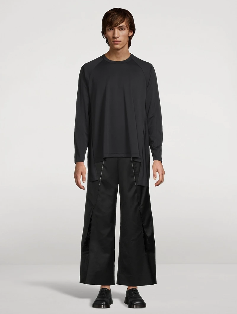 Extended Panel Long-Sleeve T-Shirt