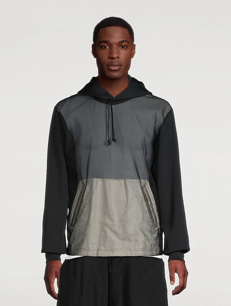 Tulle-Front Hoodie