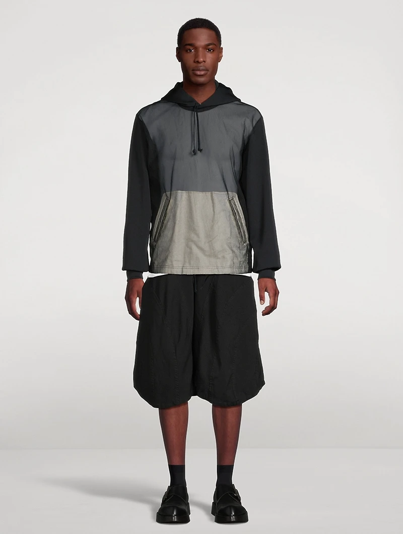 Tulle-Front Hoodie