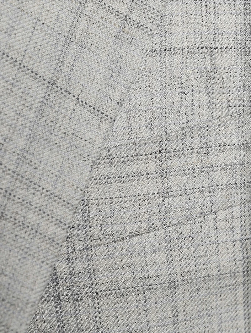 Windowpane Single-Breasted Jacket