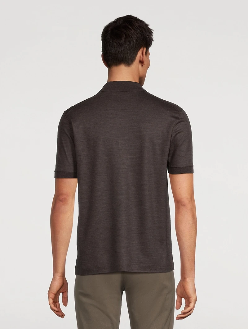 Wool Fleece Polo Shirt