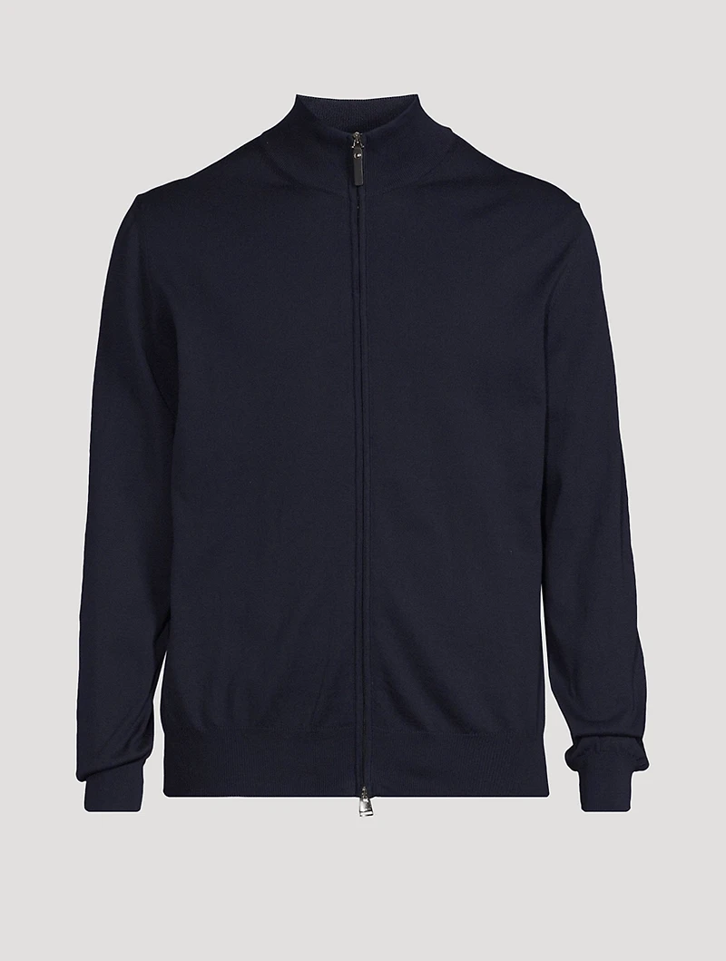 High-Neck Zip Sweater