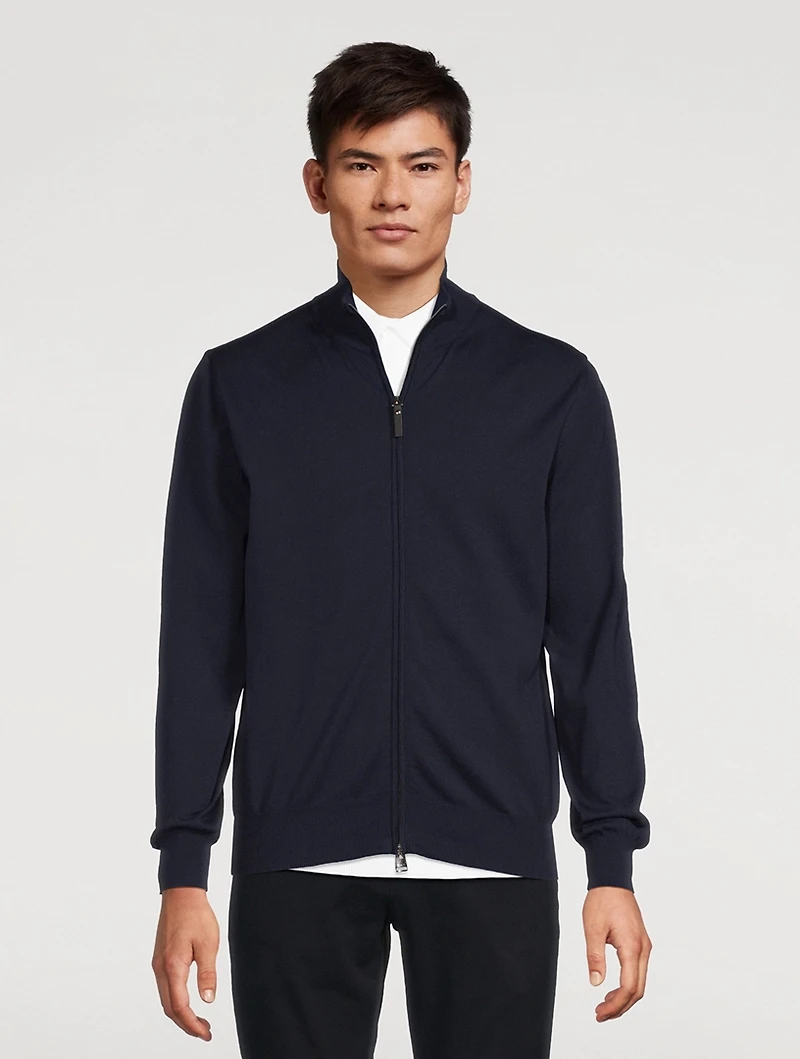 High-Neck Zip Sweater