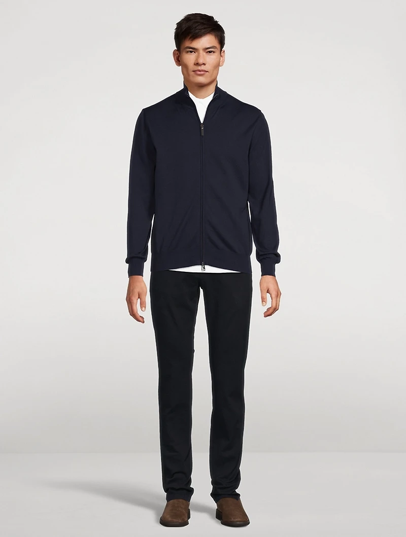High-Neck Zip Sweater