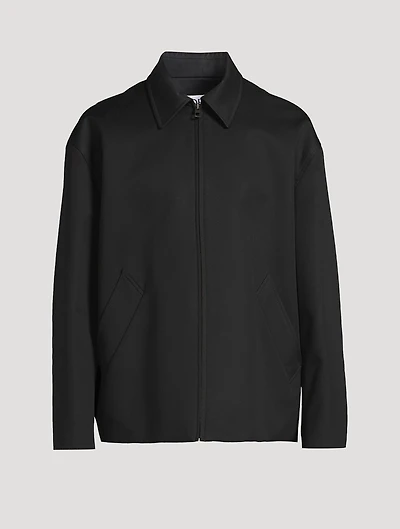 Cotton And Silk Draped Zip Jacket