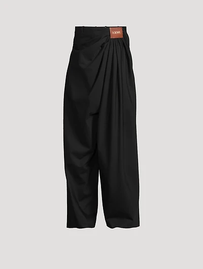 Cotton And Silk Draped Trousers