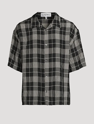 Check Crinkled Short-Sleeve Shirt