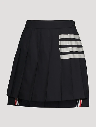 Pleated Wool Mini Skirt