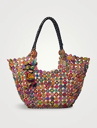 Rainbow Evasé Recycled Raffia Tote Bag