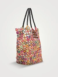 Rainbow Evasé Recycled Raffia Tote Bag
