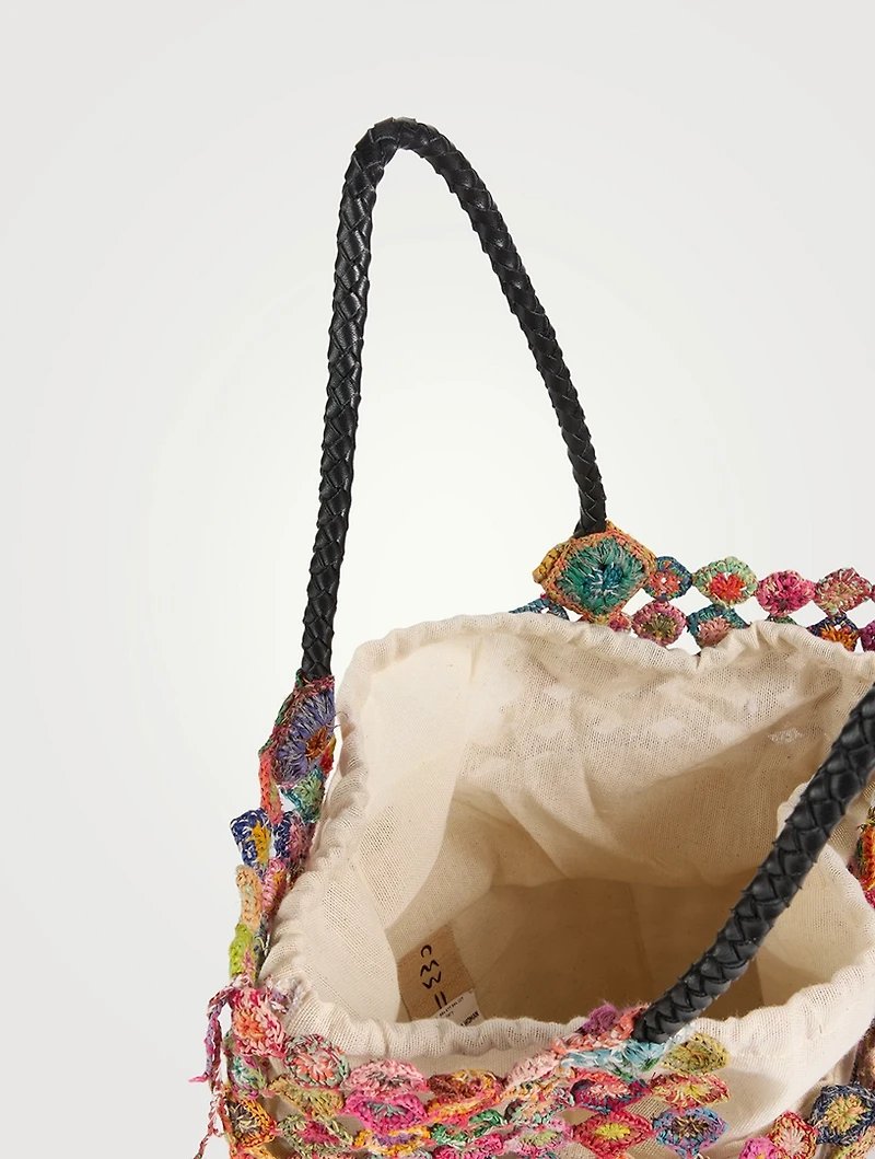 Rainbow Evasé Recycled Raffia Tote Bag