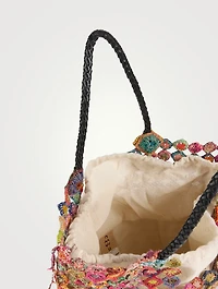 Rainbow Evasé Recycled Raffia Tote Bag