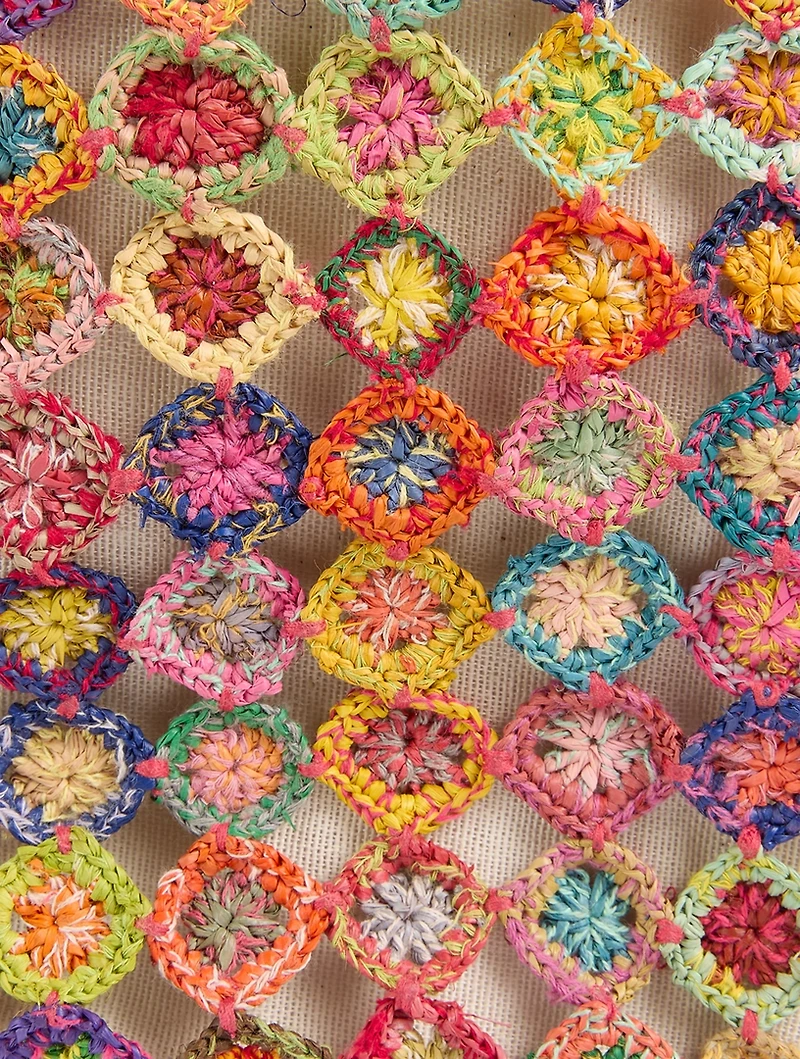 Rainbow Evasé Recycled Raffia Tote Bag