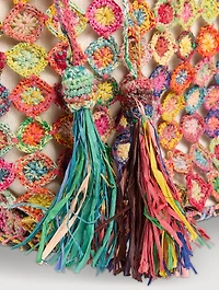 Rainbow Evasé Recycled Raffia Tote Bag
