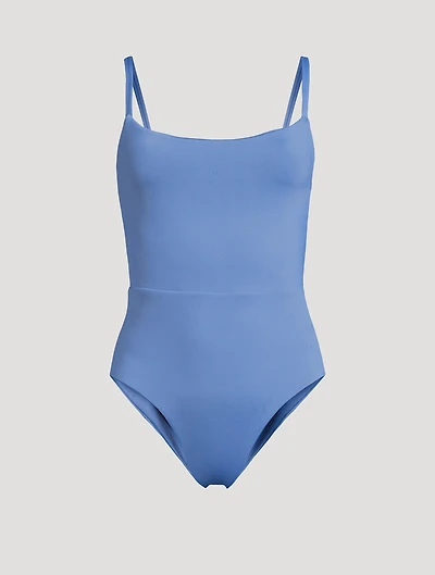 Square Neck Open Back One-Piece Swimsuit