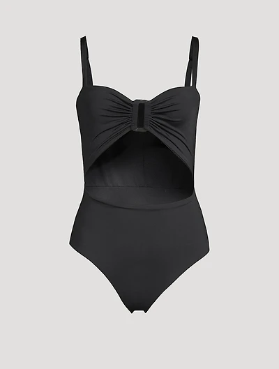 Tortoise Ring Cut-Out One-Piece Swimsuit