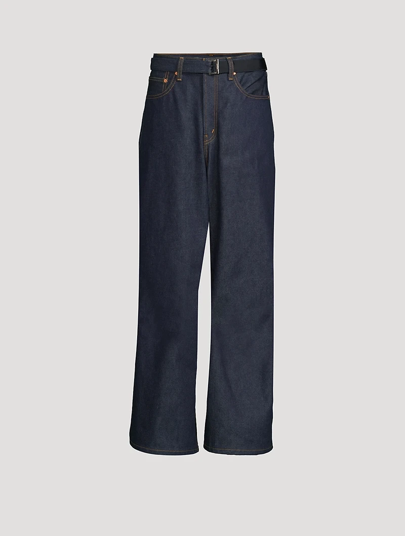 sacai x Levi's Wide-Leg Belted Jeans