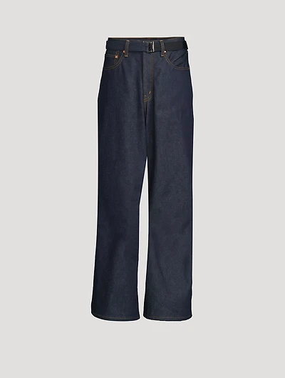 sacai x Levi's Wide-Leg Belted Jeans