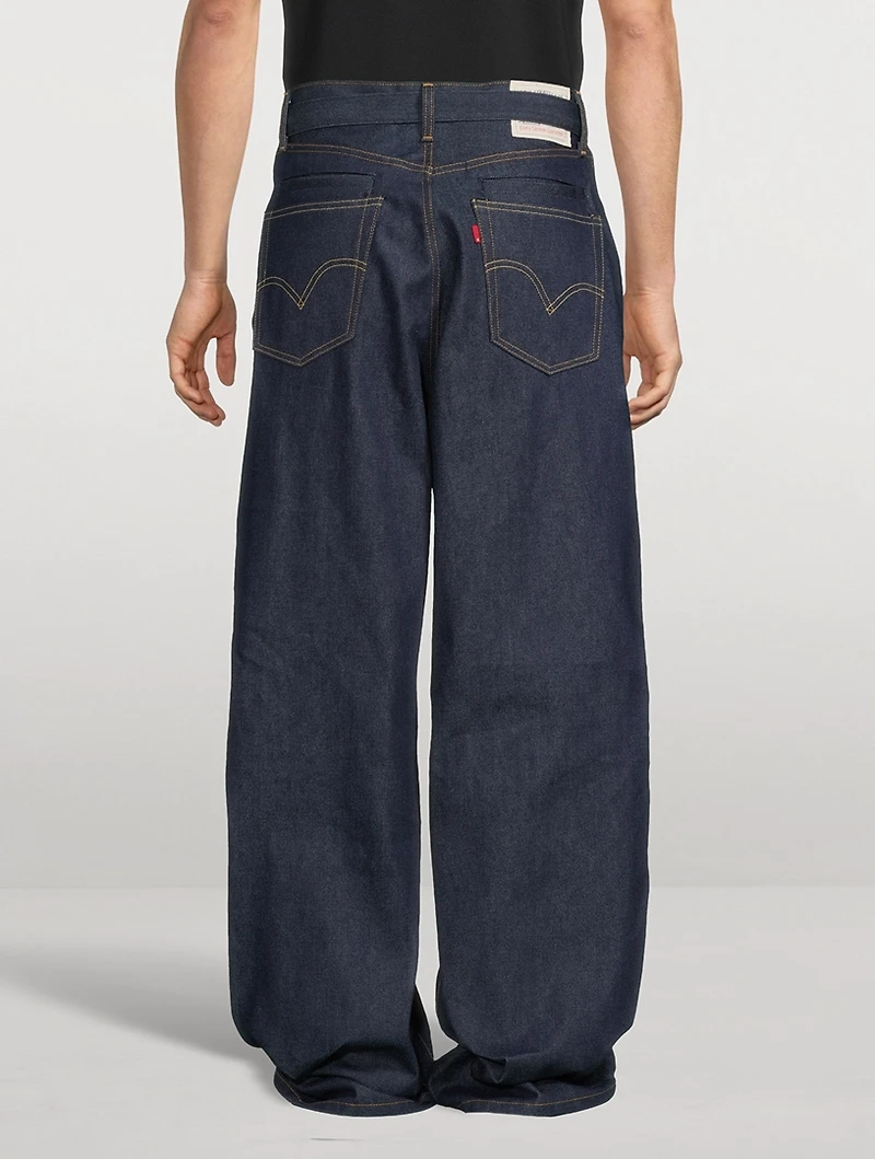 sacai x Levi's Wide-Leg Belted Jeans