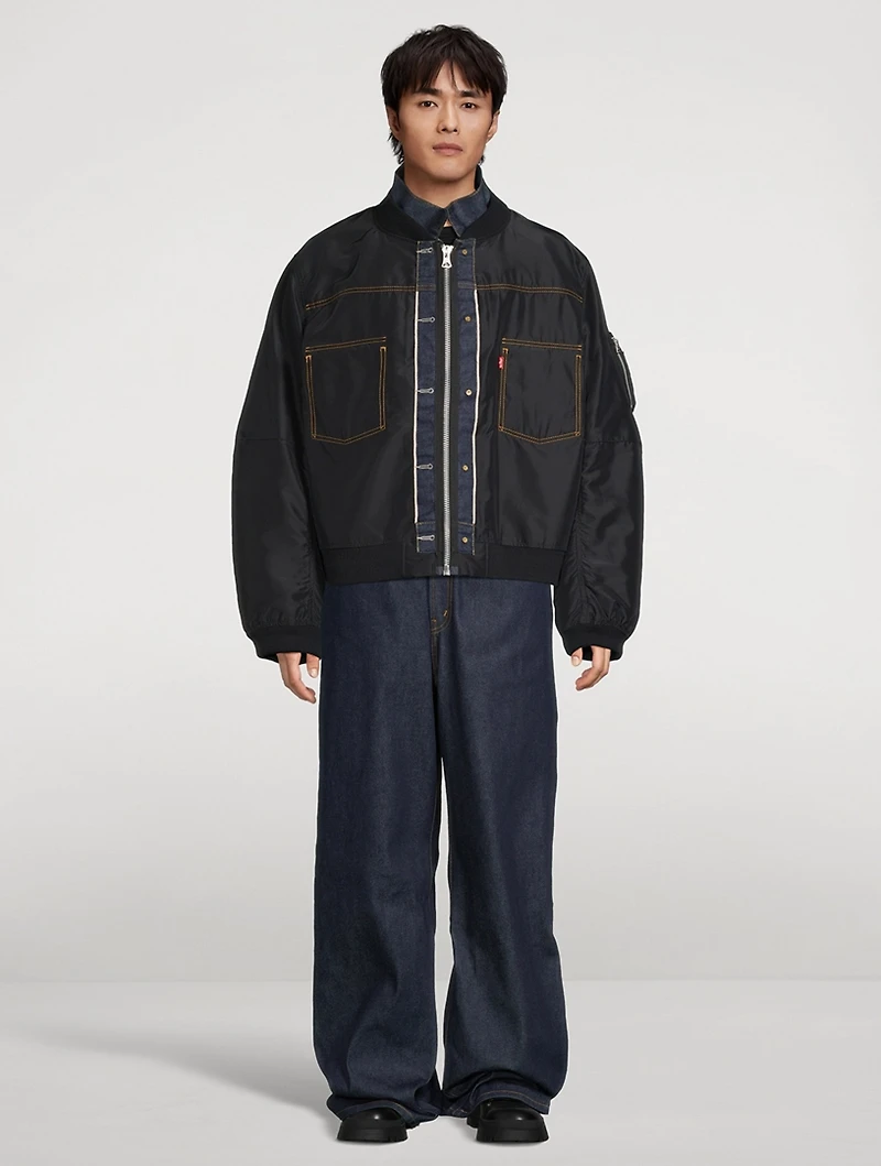 sacai x Levi's Wide-Leg Belted Jeans