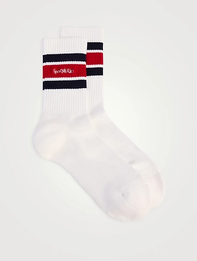 Serif Logo Striped Socks