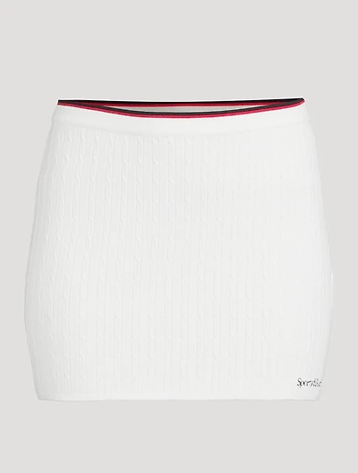 Serif Logo Cable-Knit Mini Skirt