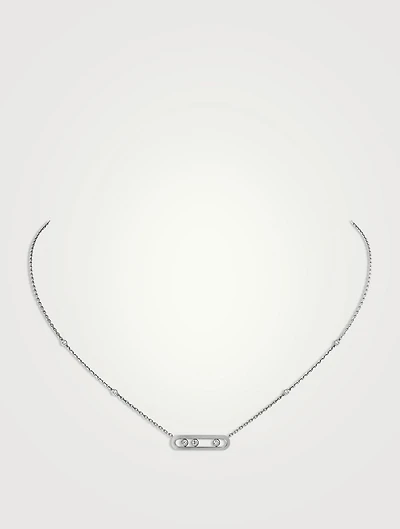 Baby Move Classique 18K White Gold Necklace With Diamonds