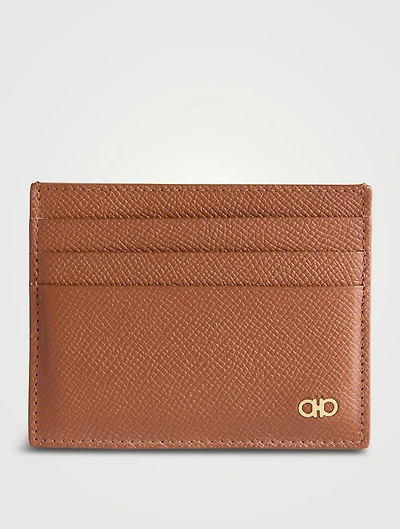 Gancini Leather Card Holder