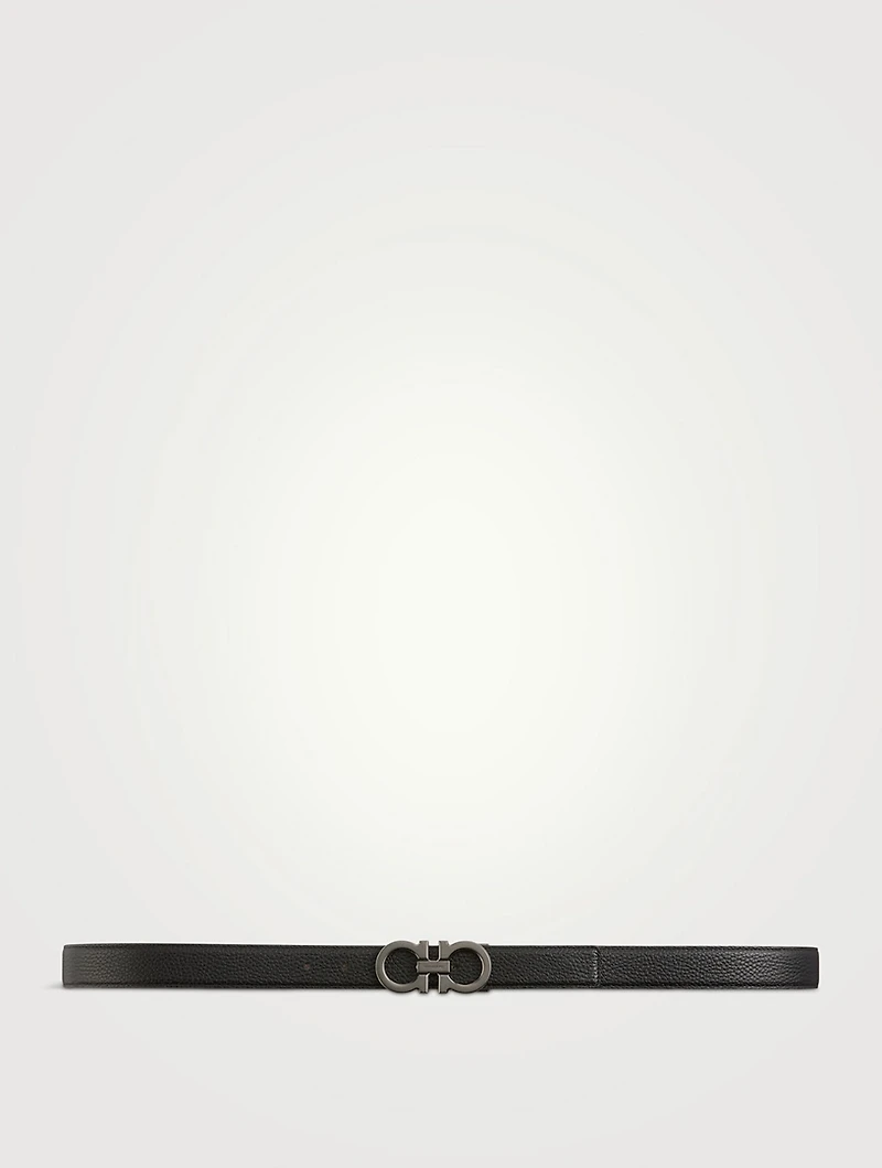 Gancini Leather Reversible Belt