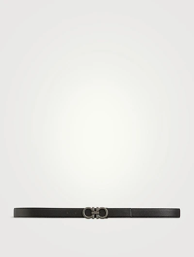 Gancini Leather Reversible Belt